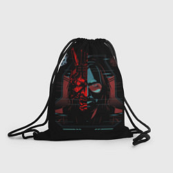 Рюкзак-мешок Cyberpunk 2077 johnny samurai, цвет: 3D-принт