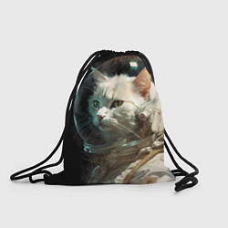 Рюкзак-мешок Белый пушистый кот космонавт, цвет: 3D-принт