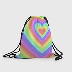Рюкзак-мешок Сердце - пастельные цвета, цвет: 3D-принт