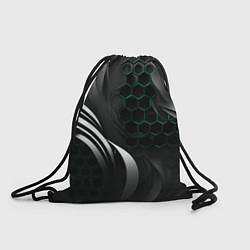 Рюкзак-мешок Объемные бирюзовые плиты и черные линии, цвет: 3D-принт