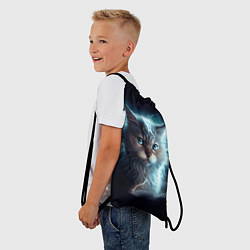 Рюкзак-мешок Котик с молниями, цвет: 3D-принт — фото 2