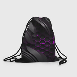 Рюкзак-мешок Черные объекты с фиолетовой сеткой, цвет: 3D-принт