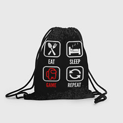 Рюкзак-мешок Eat, sleep, Among Us, repeat, цвет: 3D-принт