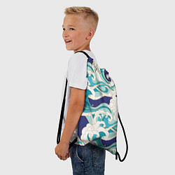 Рюкзак-мешок Волны - паттерн - мода, цвет: 3D-принт — фото 2