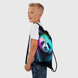 Рюкзак-мешок Панда в неоновых красках, цвет: 3D-принт — фото 2