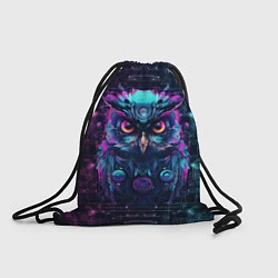 Рюкзак-мешок Сова в стиле киберпанк, цвет: 3D-принт