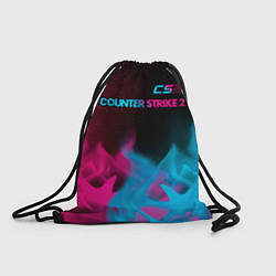 Рюкзак-мешок Counter Strike 2 - neon gradient: символ сверху, цвет: 3D-принт
