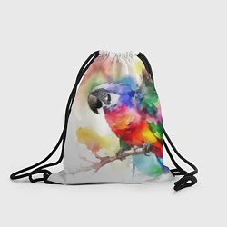 Рюкзак-мешок Разноцветный акварельный попугай, цвет: 3D-принт