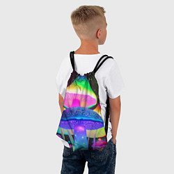 Рюкзак-мешок Волшебные светящиеся грибы и звезды, цвет: 3D-принт — фото 2