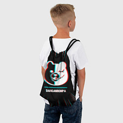 Рюкзак-мешок Символ Danganronpa в стиле glitch на темном фоне, цвет: 3D-принт — фото 2
