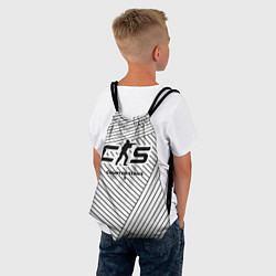 Рюкзак-мешок Символ Counter-Strike 2 на светлом фоне с полосами, цвет: 3D-принт — фото 2
