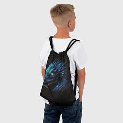 Рюкзак-мешок Красивый неоновый дракон с голубыми глазами, цвет: 3D-принт — фото 2