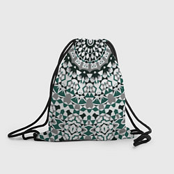 Рюкзак-мешок Узор мандала в серых и зеленых тонах, цвет: 3D-принт