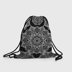 Рюкзак-мешок Мандала на черном фоне, цвет: 3D-принт