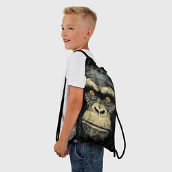 Рюкзак-мешок Портрет обезьяны: арт нейросети, цвет: 3D-принт — фото 2