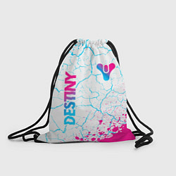 Рюкзак-мешок Destiny neon gradient style: надпись, символ, цвет: 3D-принт