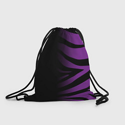 Рюкзак-мешок Фиолетовый с черными полосками зебры, цвет: 3D-принт