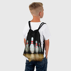 Рюкзак-мешок Боулинг - кегли на дорожке, цвет: 3D-принт — фото 2
