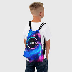 Рюкзак-мешок Nissan неоновый космос, цвет: 3D-принт — фото 2