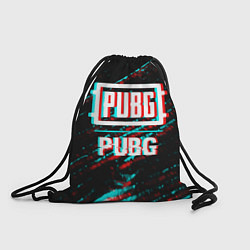 Рюкзак-мешок PUBG в стиле glitch и баги графики на темном фоне, цвет: 3D-принт