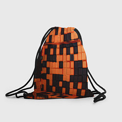 Рюкзак-мешок Чёрные и оранжевые кубики, цвет: 3D-принт