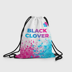 Рюкзак-мешок Black Clover neon gradient style: символ сверху, цвет: 3D-принт