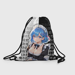 Рюкзак-мешок Рем - re zero - иероглифы, цвет: 3D-принт