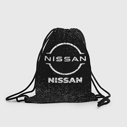 Рюкзак-мешок Nissan с потертостями на темном фоне, цвет: 3D-принт
