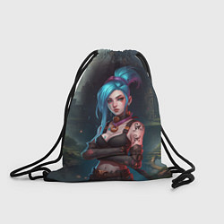 Рюкзак-мешок Jinx league of legends, цвет: 3D-принт