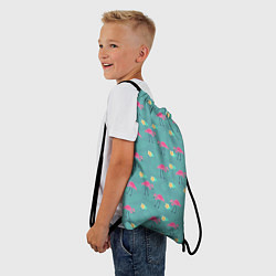 Рюкзак-мешок Летний паттерн с фламинго, цвет: 3D-принт — фото 2