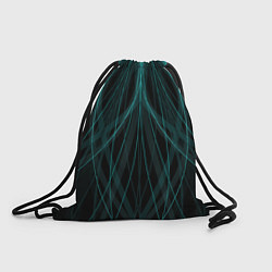 Рюкзак-мешок Абстракция линии черно-бирюзовый, цвет: 3D-принт