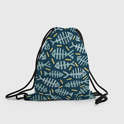 Рюкзак-мешок Рыбы скелетоны, цвет: 3D-принт