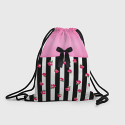Рюкзак-мешок Костюм Барби: полоска с розами, цвет: 3D-принт