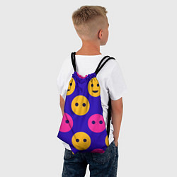 Рюкзак-мешок Паттерн смайлики, цвет: 3D-принт — фото 2