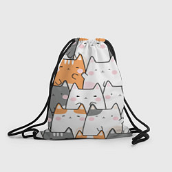 Рюкзак-мешок Семья котиков, цвет: 3D-принт