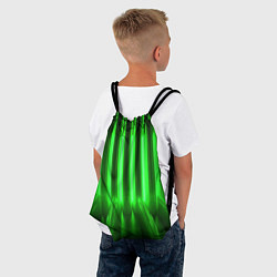 Рюкзак-мешок Зеленые неоновый световой фон, цвет: 3D-принт — фото 2
