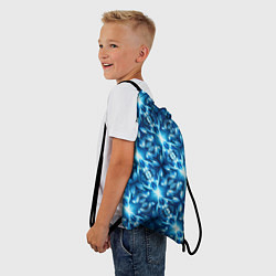 Рюкзак-мешок Светящиеся голубые цветы, цвет: 3D-принт — фото 2