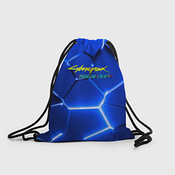 Рюкзак-мешок Киберпанк призрачная свобода синий неон, цвет: 3D-принт