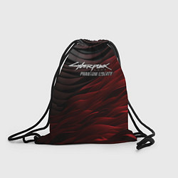 Рюкзак-мешок Cyberpunk 2077 phantom liberty black red, цвет: 3D-принт