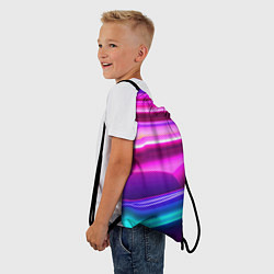 Рюкзак-мешок Неоновые объемные полосы, цвет: 3D-принт — фото 2