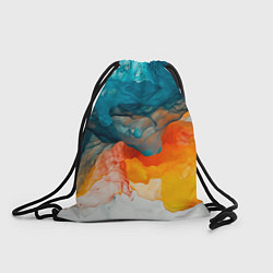 Рюкзак-мешок Синяя и оранжевая жидкости, цвет: 3D-принт