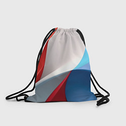 Рюкзак-мешок Абстракция белый синий красный, цвет: 3D-принт