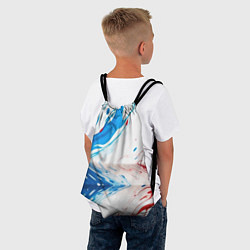 Рюкзак-мешок Белые синие красные брызги, цвет: 3D-принт — фото 2
