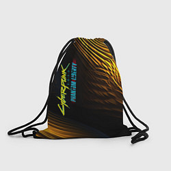 Рюкзак-мешок Black yellow cyberpunk phantom liberty, цвет: 3D-принт