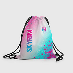 Рюкзак-мешок Skyrim neon gradient style: надпись, символ, цвет: 3D-принт