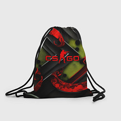 Рюкзак-мешок CS GO abstract green red, цвет: 3D-принт