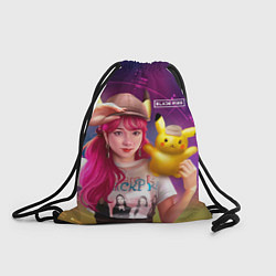 Рюкзак-мешок Jisoo and Pikachu, цвет: 3D-принт