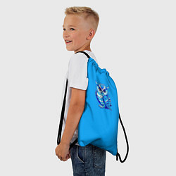 Рюкзак-мешок Мультяшная сова голубой, цвет: 3D-принт — фото 2