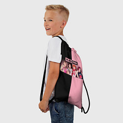 Рюкзак-мешок Черно-розовый градиент Black Pink, цвет: 3D-принт — фото 2