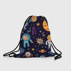 Рюкзак-мешок Яркий космический паттерн, цвет: 3D-принт